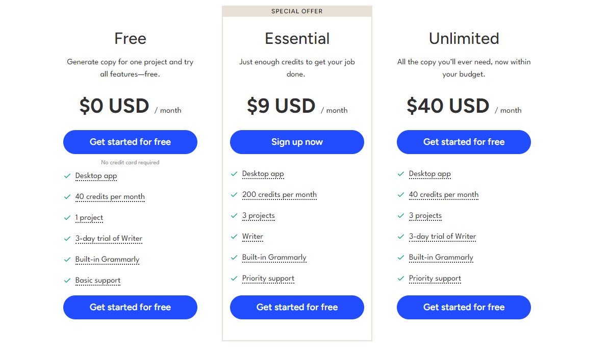 Smart Copy pricing plans