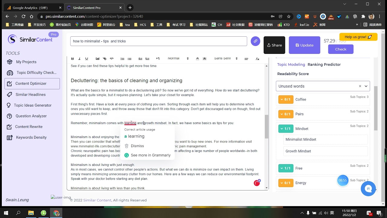 Key features of Similar Content