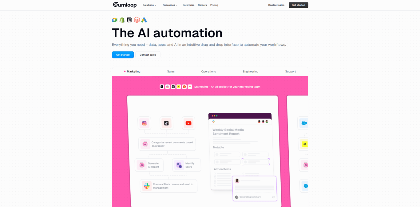 Gumloop homepage
