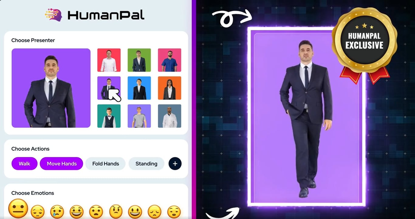 HumanPal 2.0 walking AI presenter