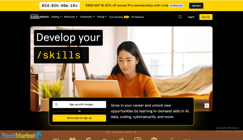 Codecademy Homepage