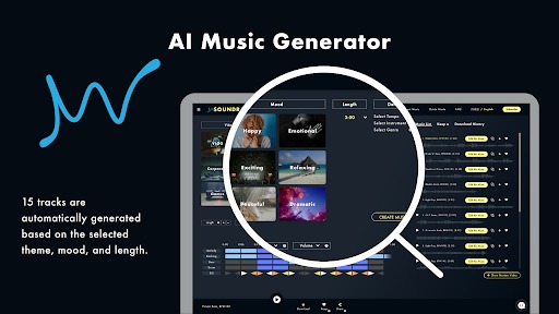 SOUNDRAW dashboard shows intuitive AI music creation tools.
