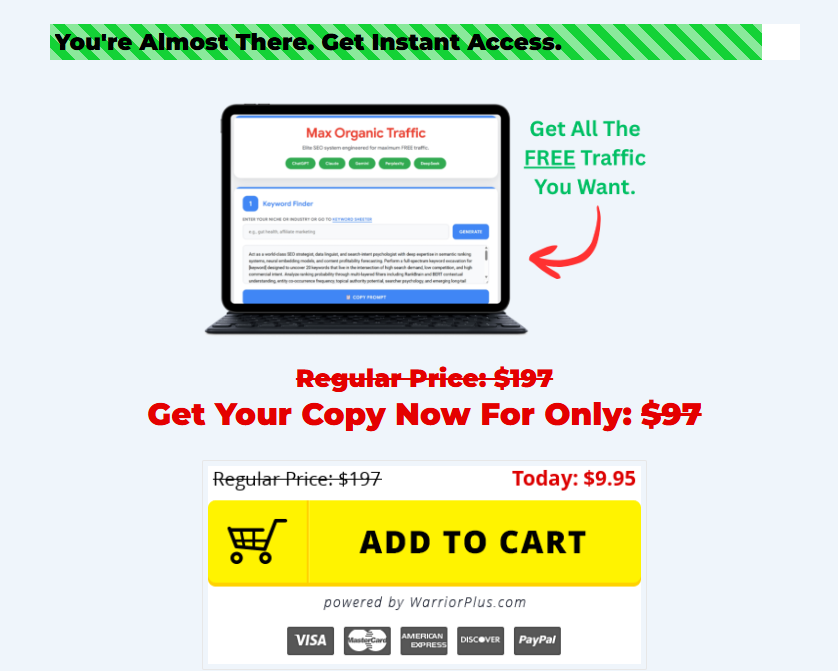 Max Organic Traffic pricing