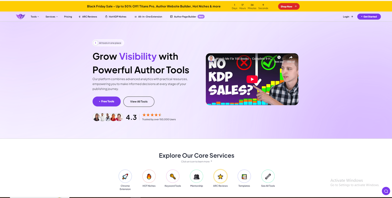 Self Publishing Titans homepage