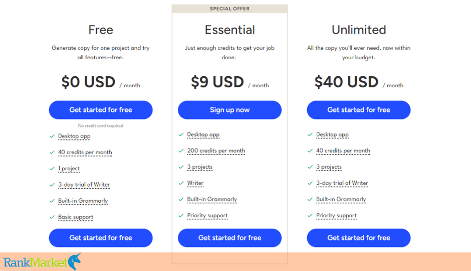 Smart Copy Pricing Plans