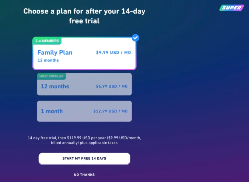 Duolingo pricing