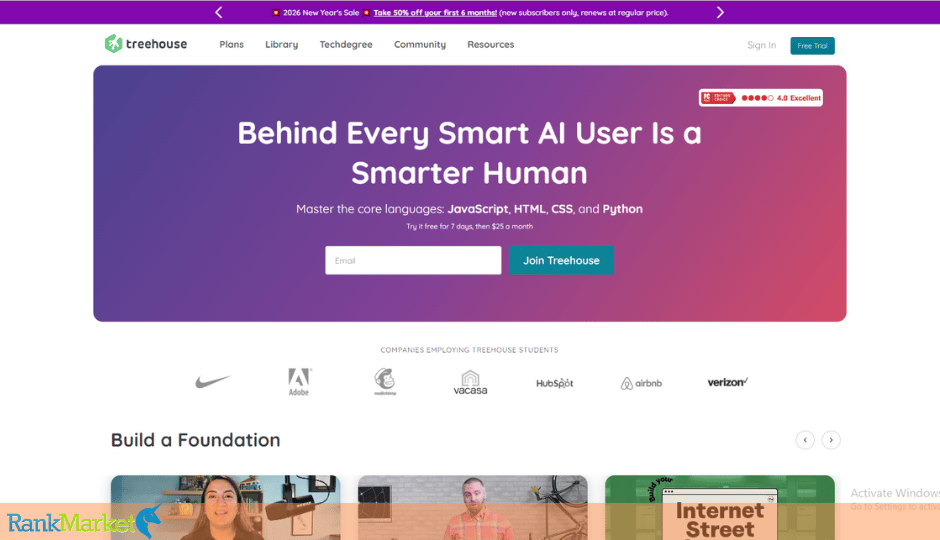 Treehouse Online Learning Platform Interface