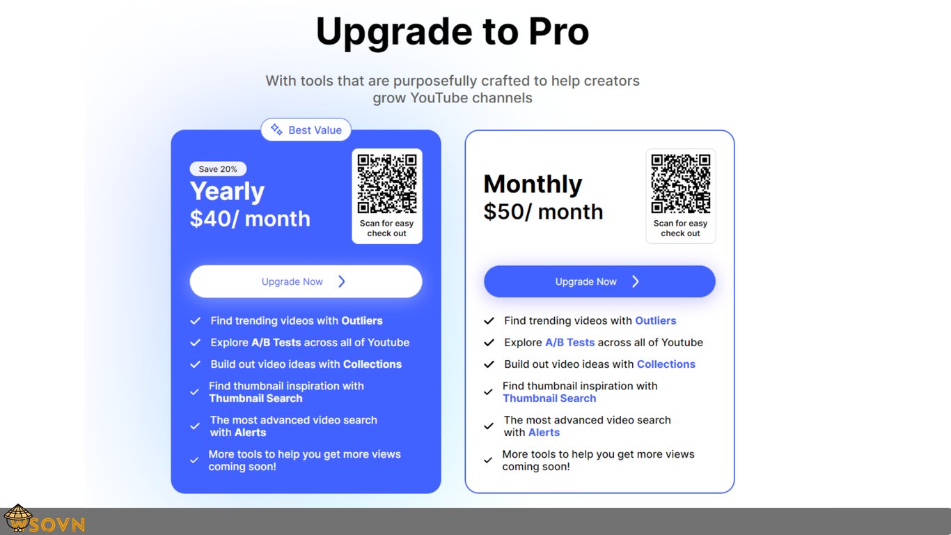 Screenshot Of The Viewstats Pro Package Price List On The Official Website With Monthly And Annual Payment Options.