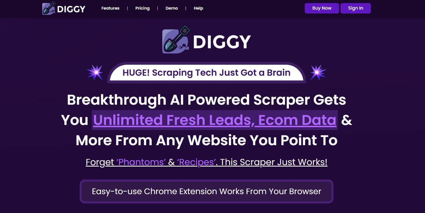 Diggy Miner AI Homepage