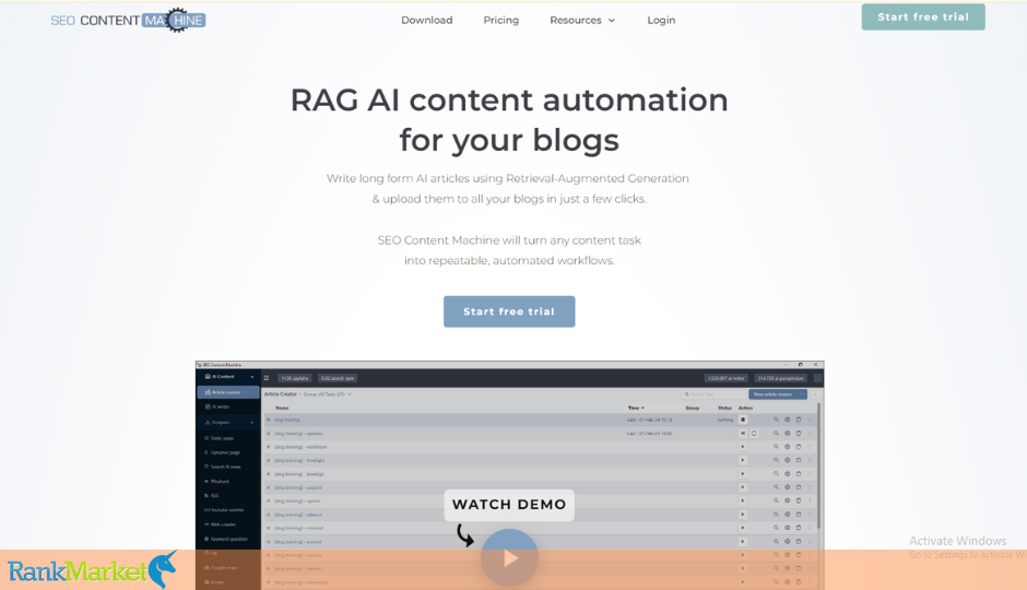 SEO Content Machine homepage