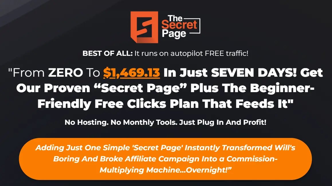 The Secret Page homepage