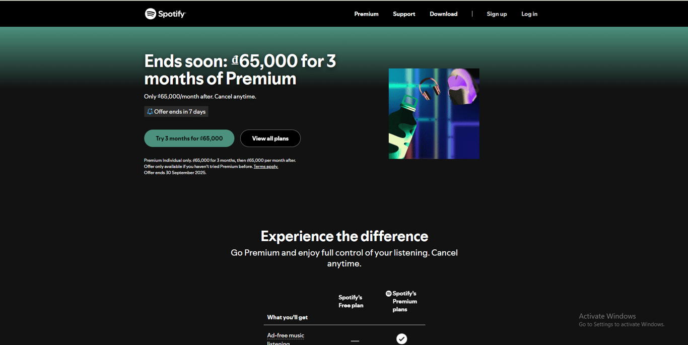 Spotify interface homepage with personalized playlists and music discovery dashboard