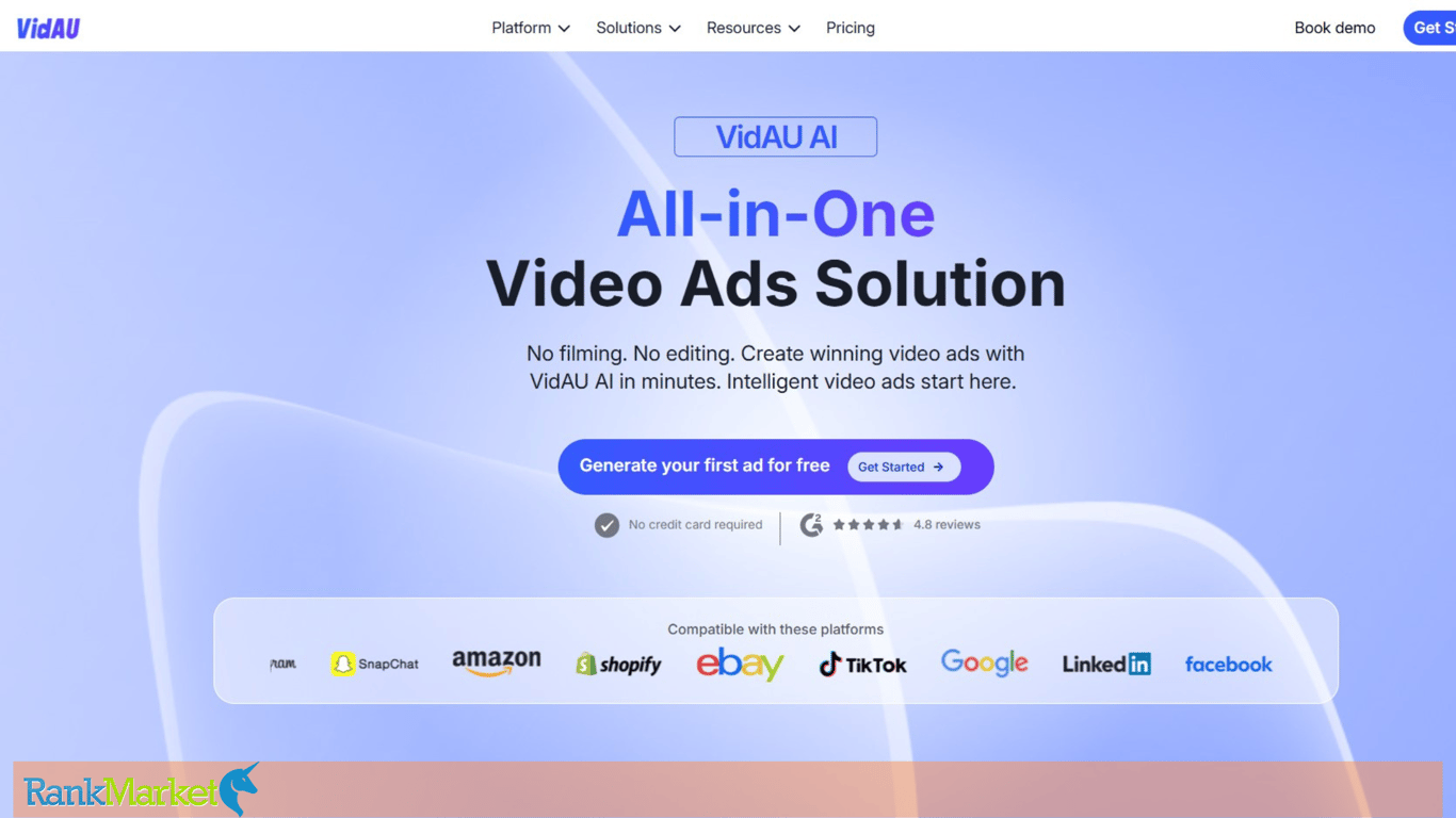 Vidau Ai Homepage - Ai Video Advertising Platform