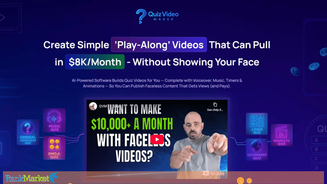 Quiz Video Maker Homepage
