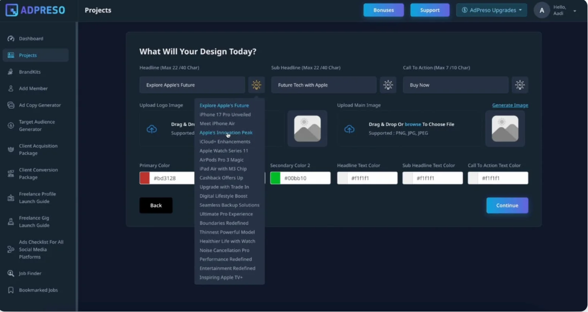 Adpreso AI features
