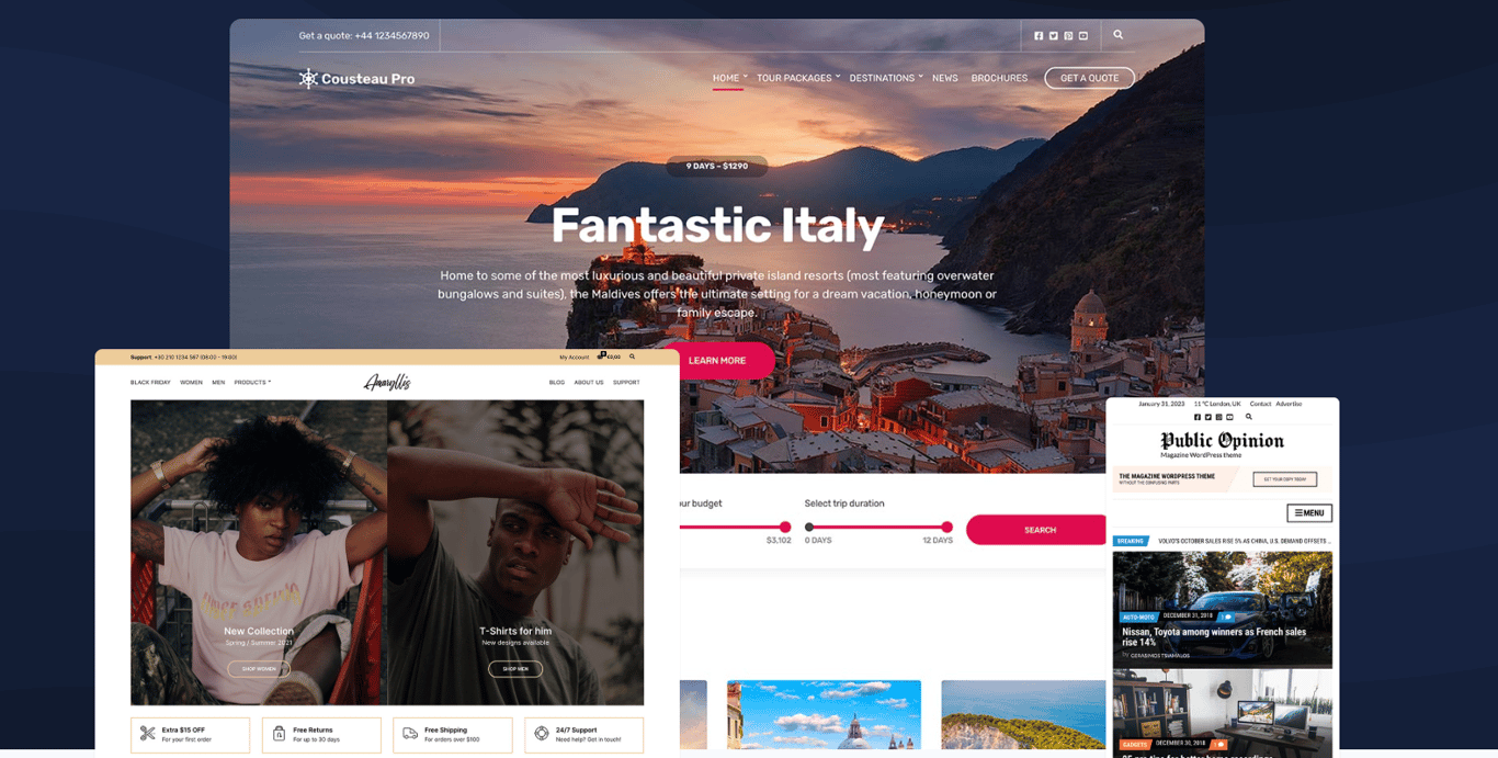 CSSIgniter dashboard showcasing premium WordPress themes and plugins designed for business ecommerce and creative websites