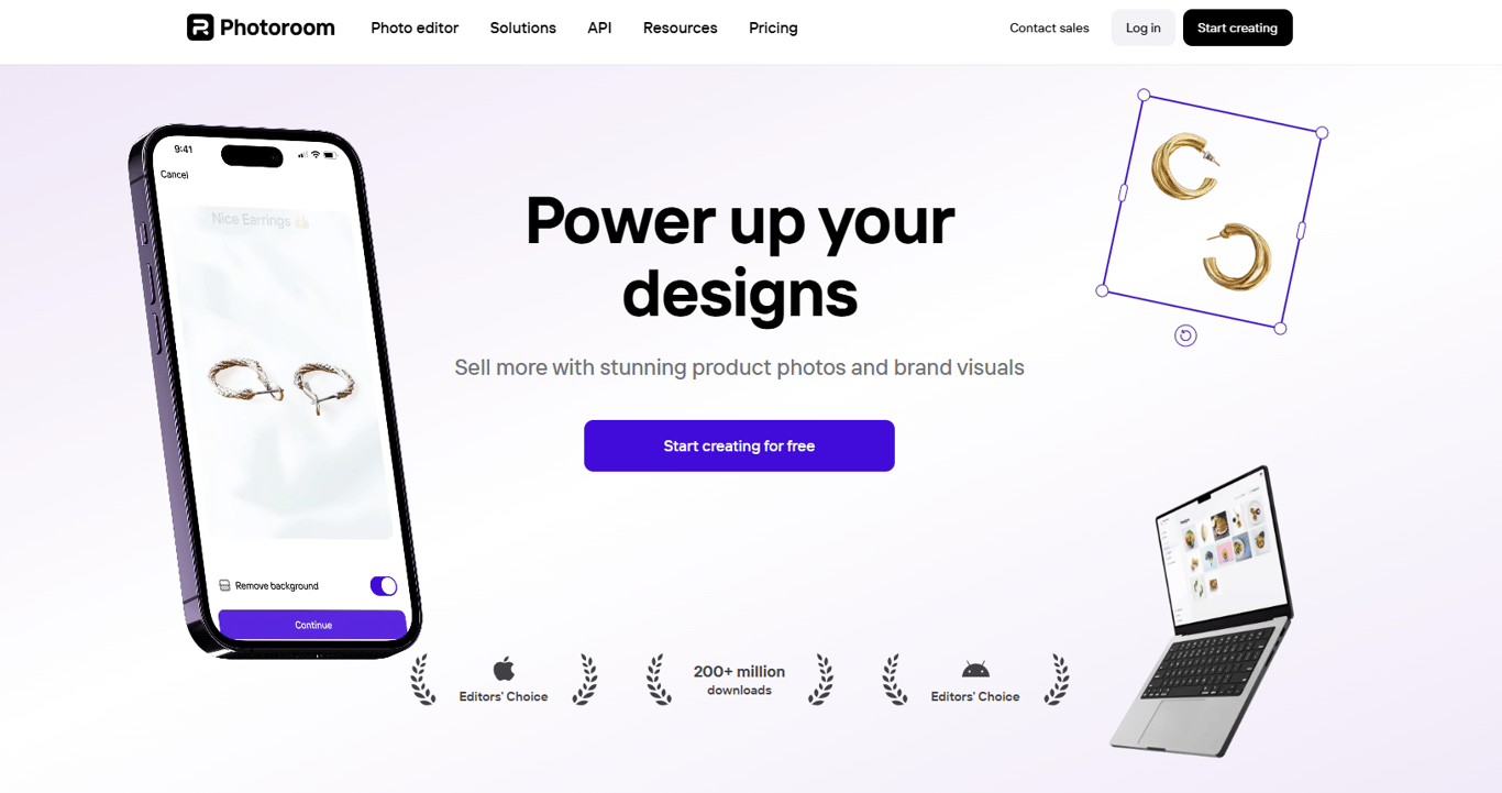 PhotoRoom Pro homepage