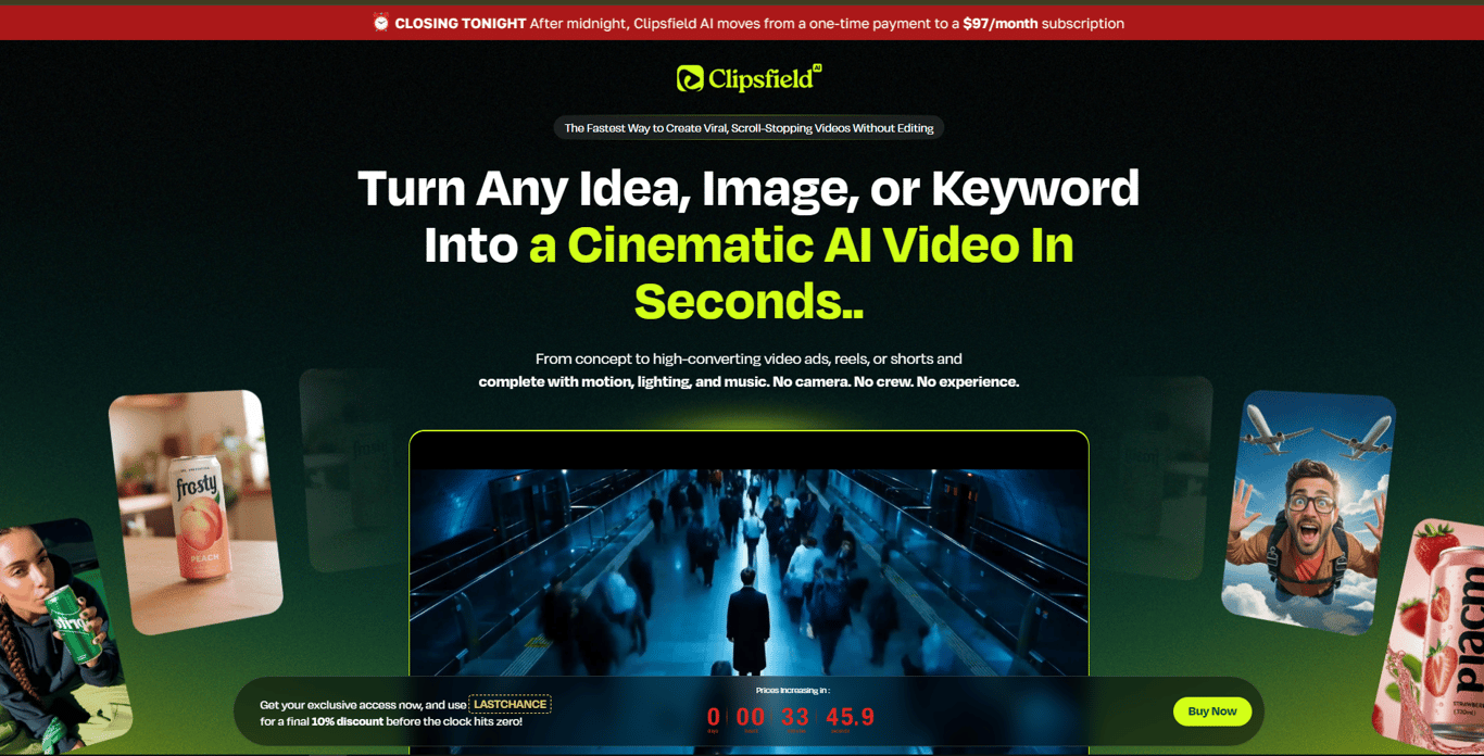 ClipsField AI homepage