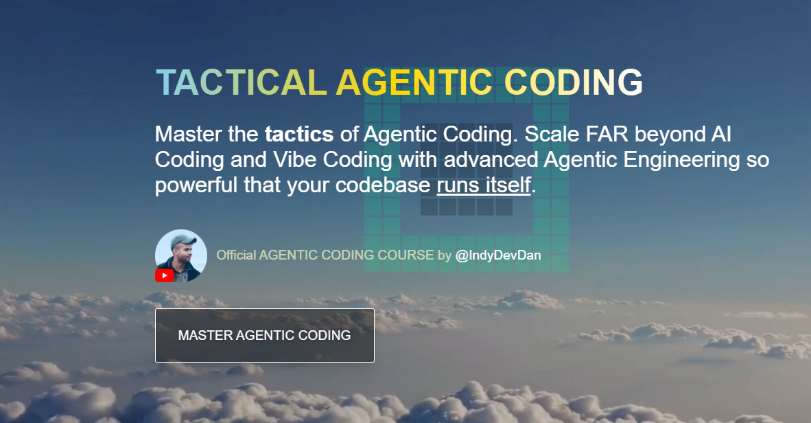 Tactical-Agentic-Coding-official-course-by-IndyDevDan-banner-for-advanced-agentic-engineering