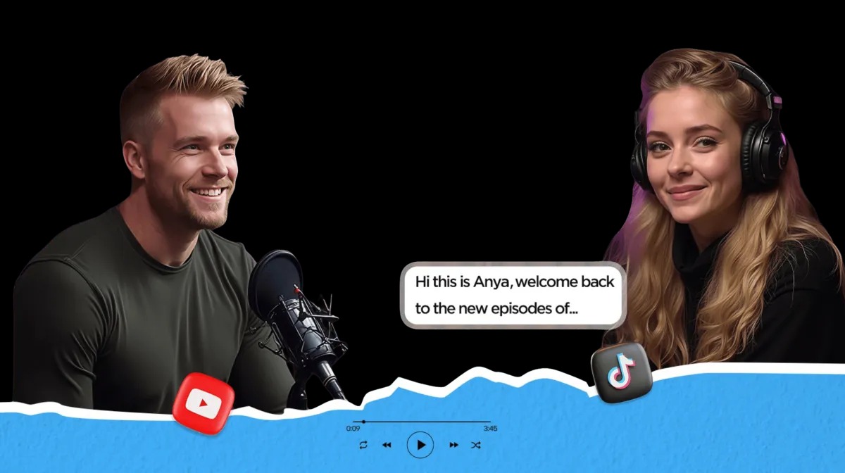 JoggAI creates video podcasts with 2 AI characters