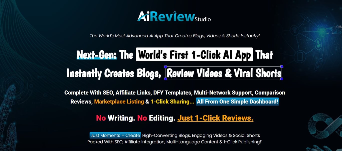 AI Review Studio Homepage