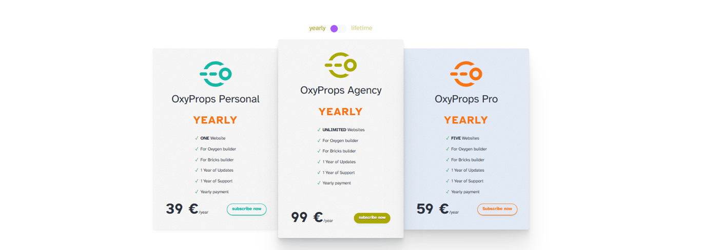 OxyProps pricing plan