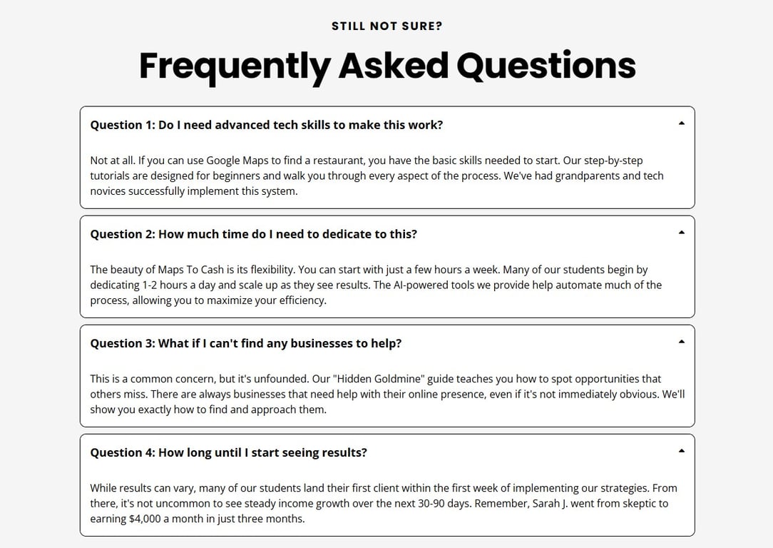 5 Day Maps To Cash Plan FAQs