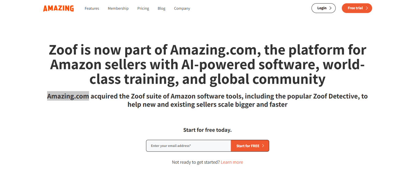 Amazing-com-homepage-with-Zoof-acquisition-news-and-email-sign-up