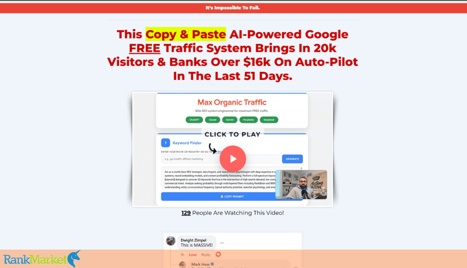 Max Organic Traffic Homepage