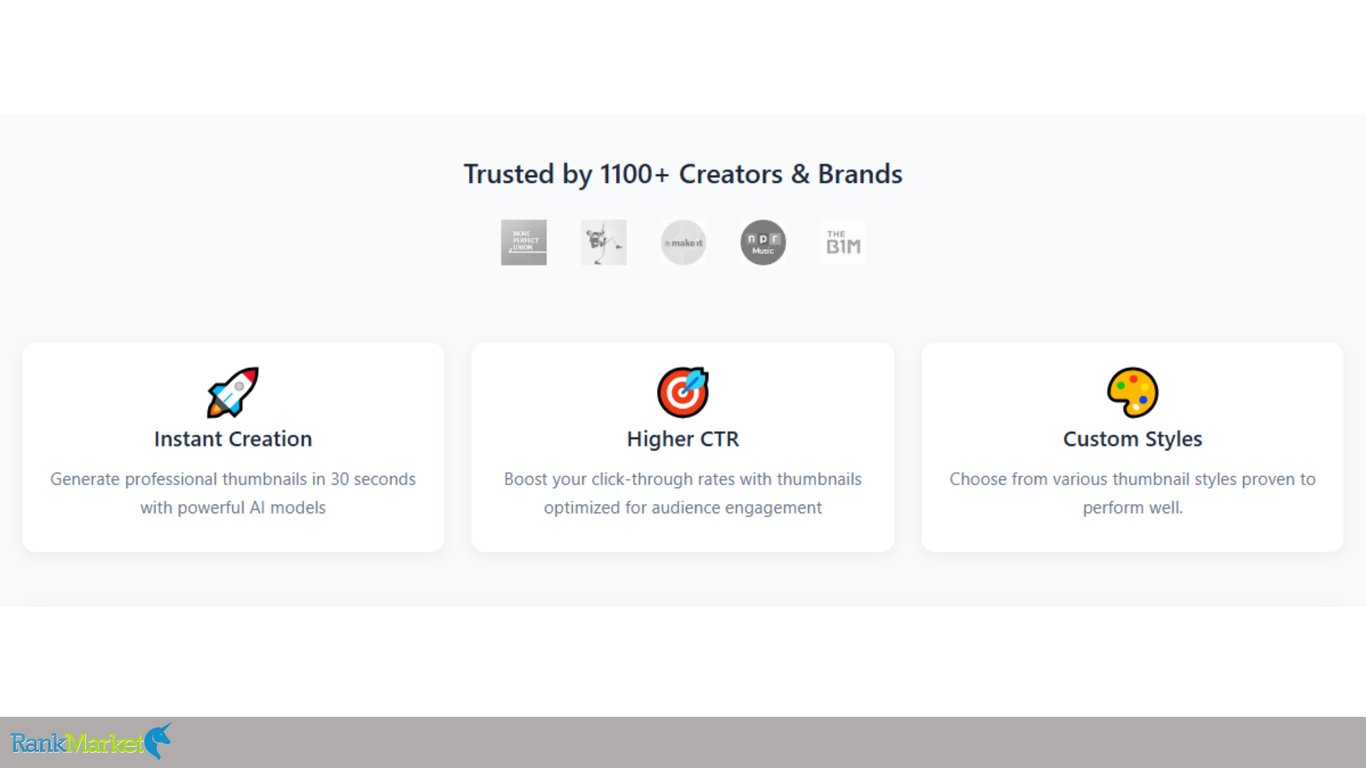Thumbnailai-Three-Core-Benefits-Instant-Creation-Higher-Ctr-And-Custom-Styles