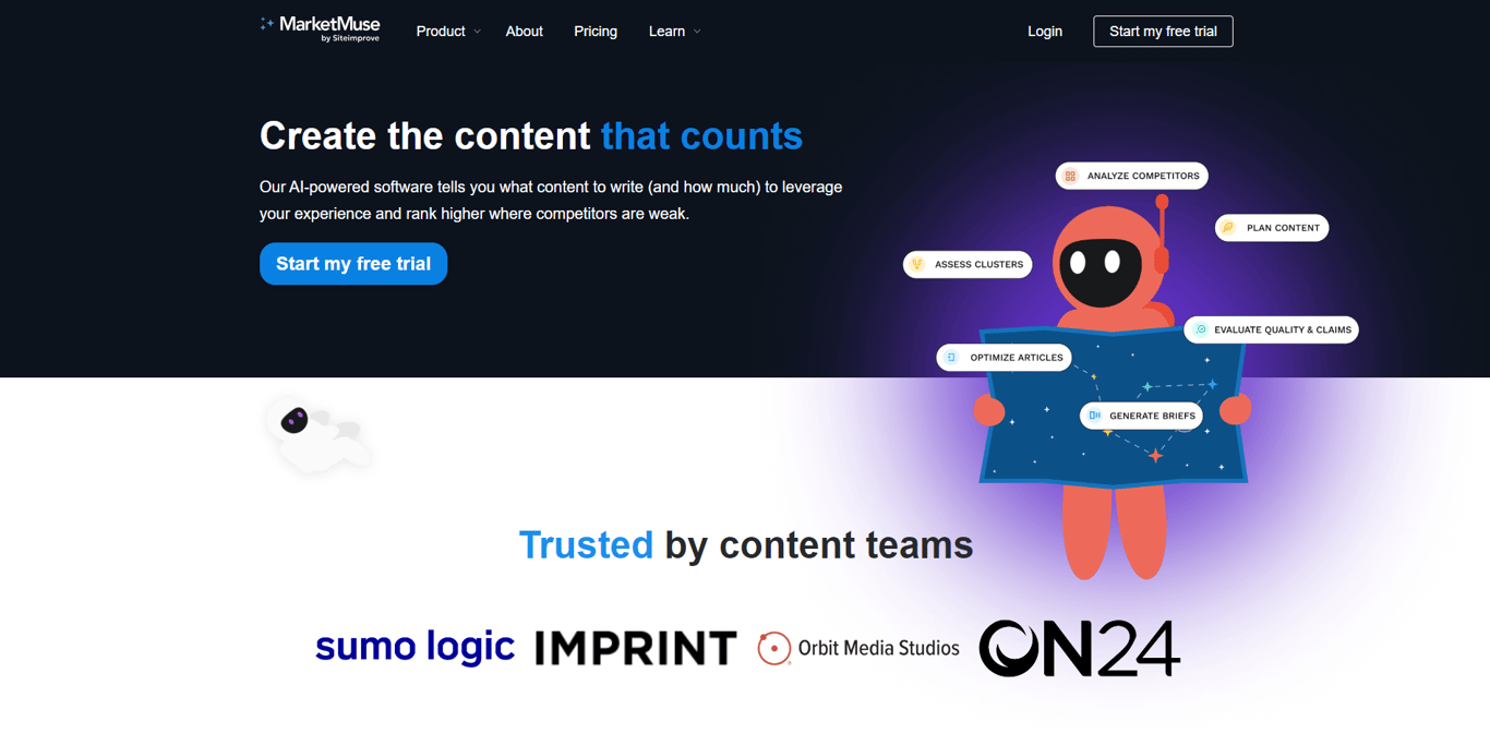 MarketMuse homepage