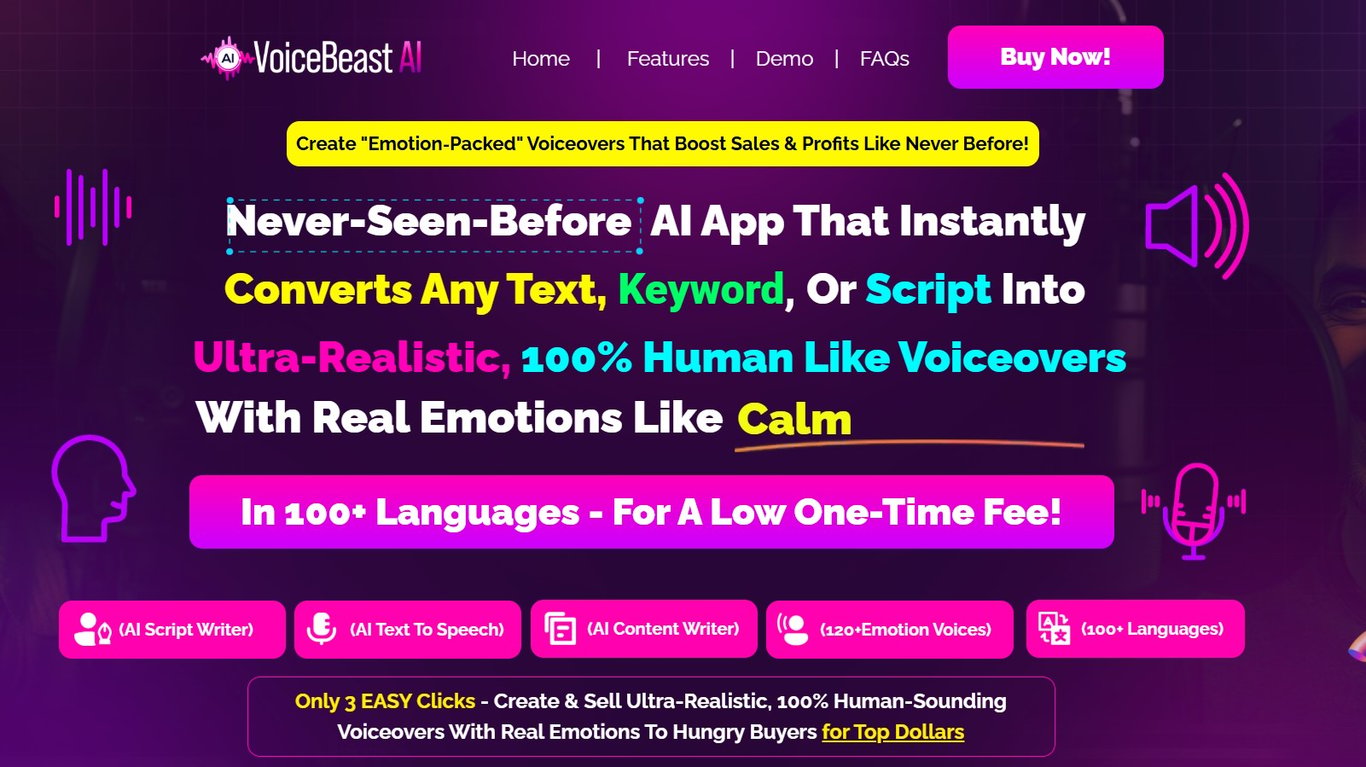 VoiceBeast AI Homepage