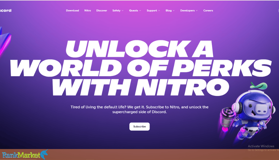 Discord Nitro Homepage