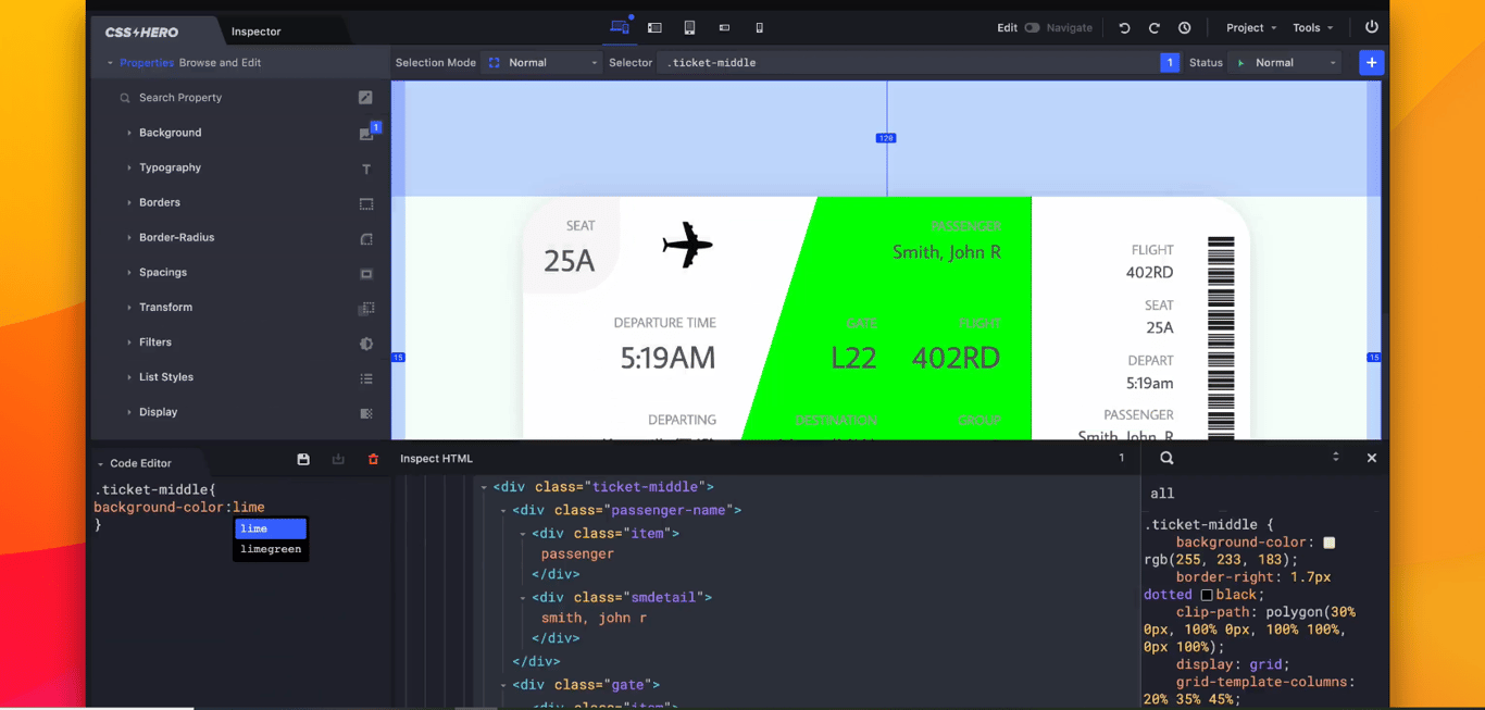 CSS Hero HTML and CSS inspector for targeting and editing WordPress elements precisely