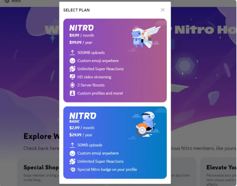 Discord Nitro pricing plans