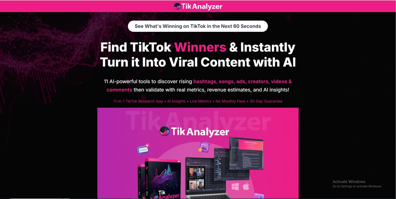 Tik Analyzer homepage