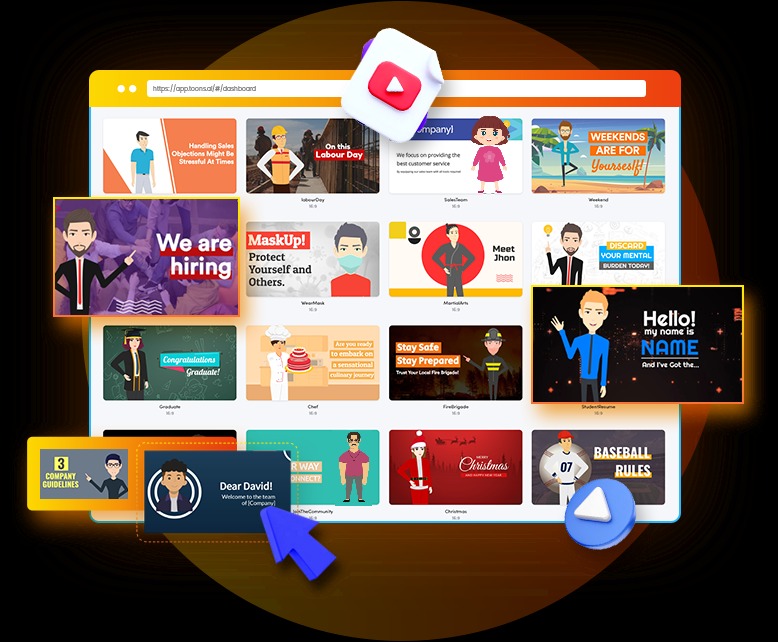 Convert Text to Animated Videos with AI with Toons.ai.