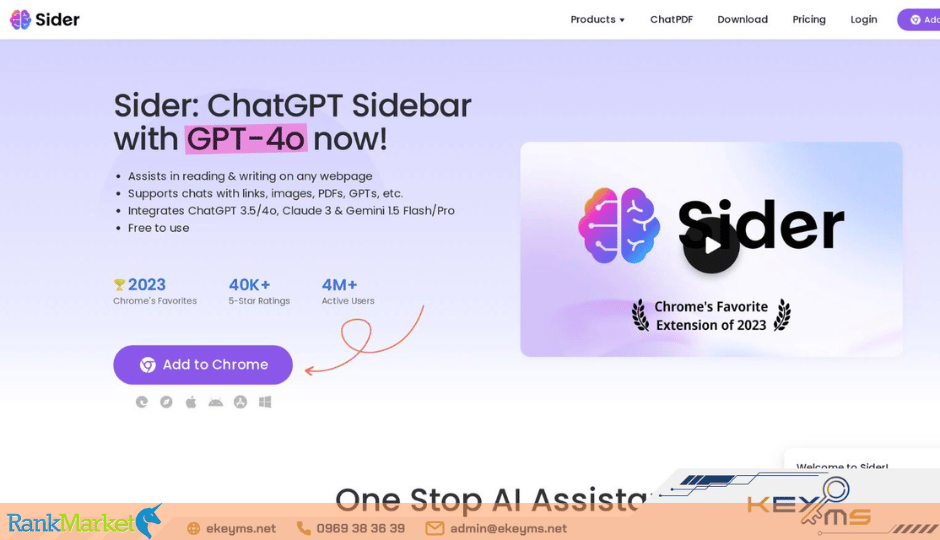 Sider Ai Homepage