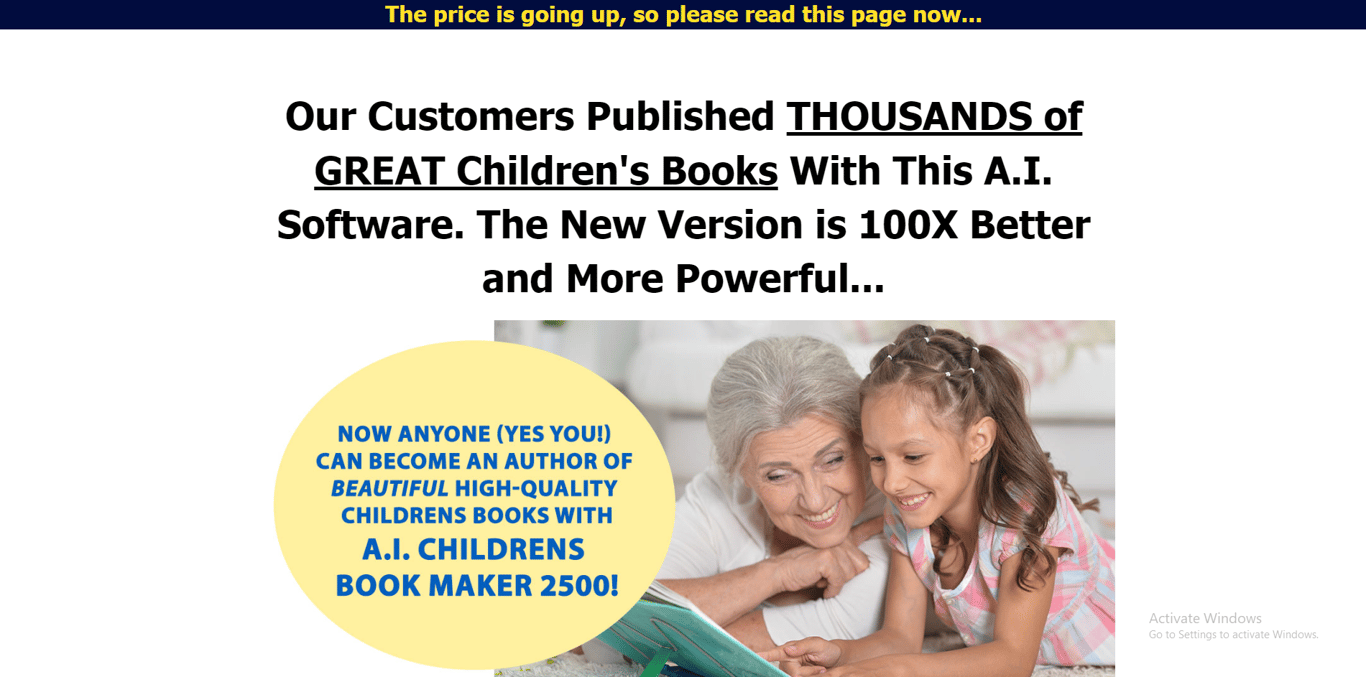 AI Children’s Book Maker 2500 homepage