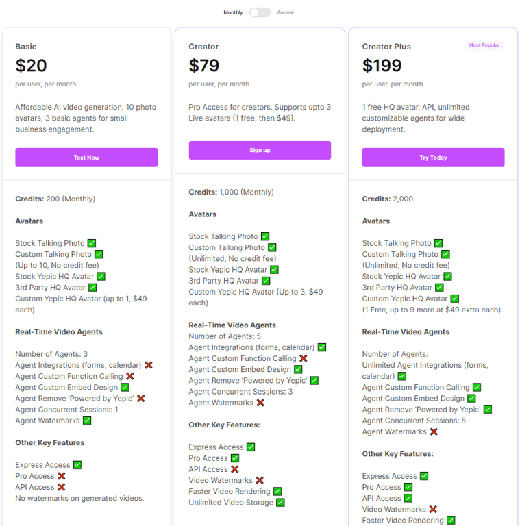Subscription-tier-feature-matrix-with-green-checkmarks-highlighting-custom-function-calling-perks