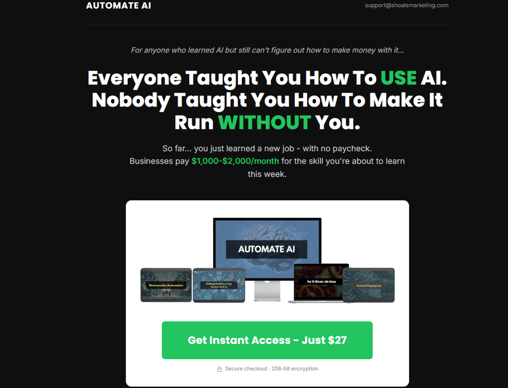 Automate-AI-sales-page-banner-teaching-how-to-make-ai-run-without-your-manual-inputs