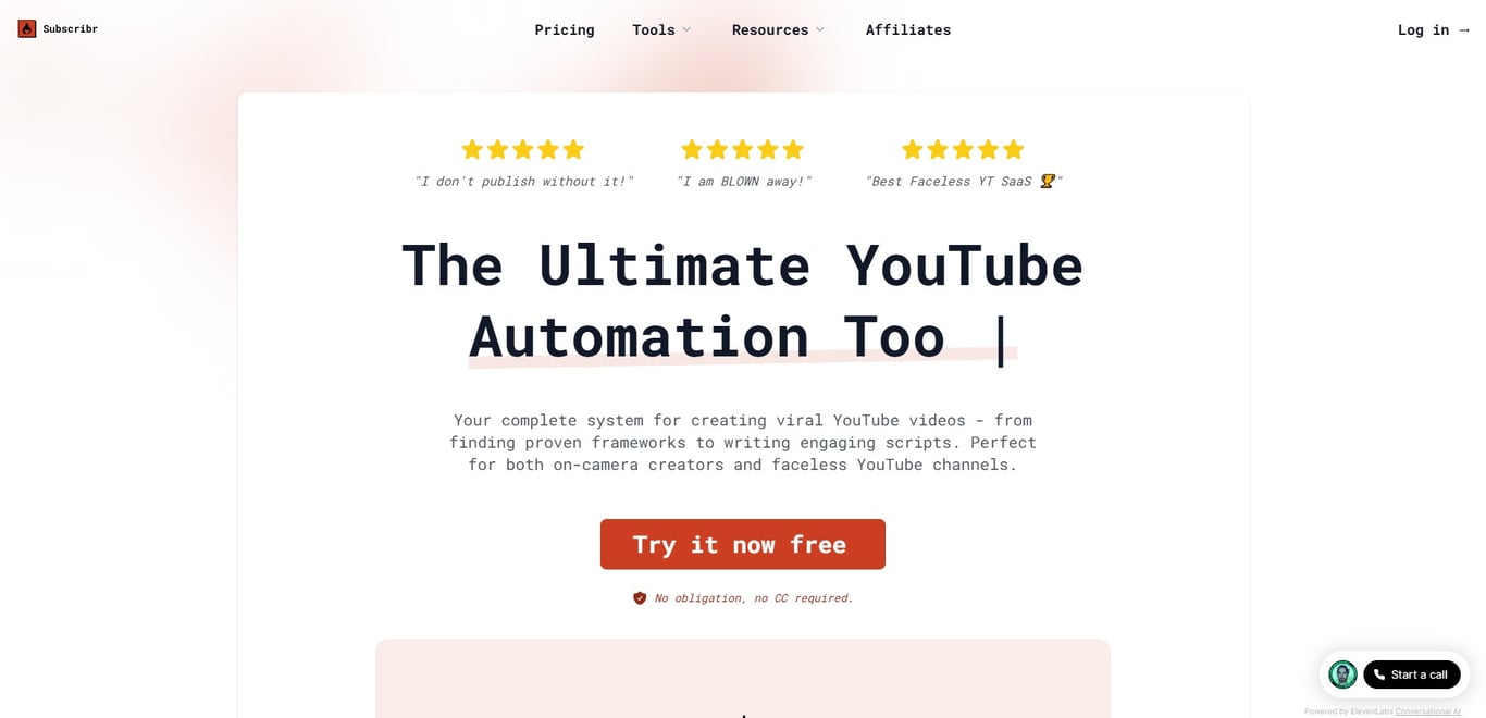 Subscribr AI Homepage