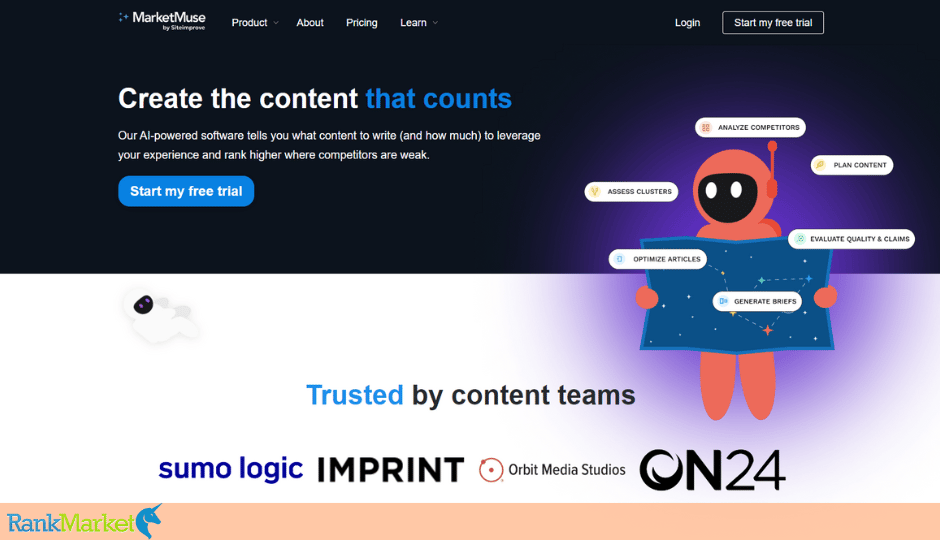 Marketmuse Homepage