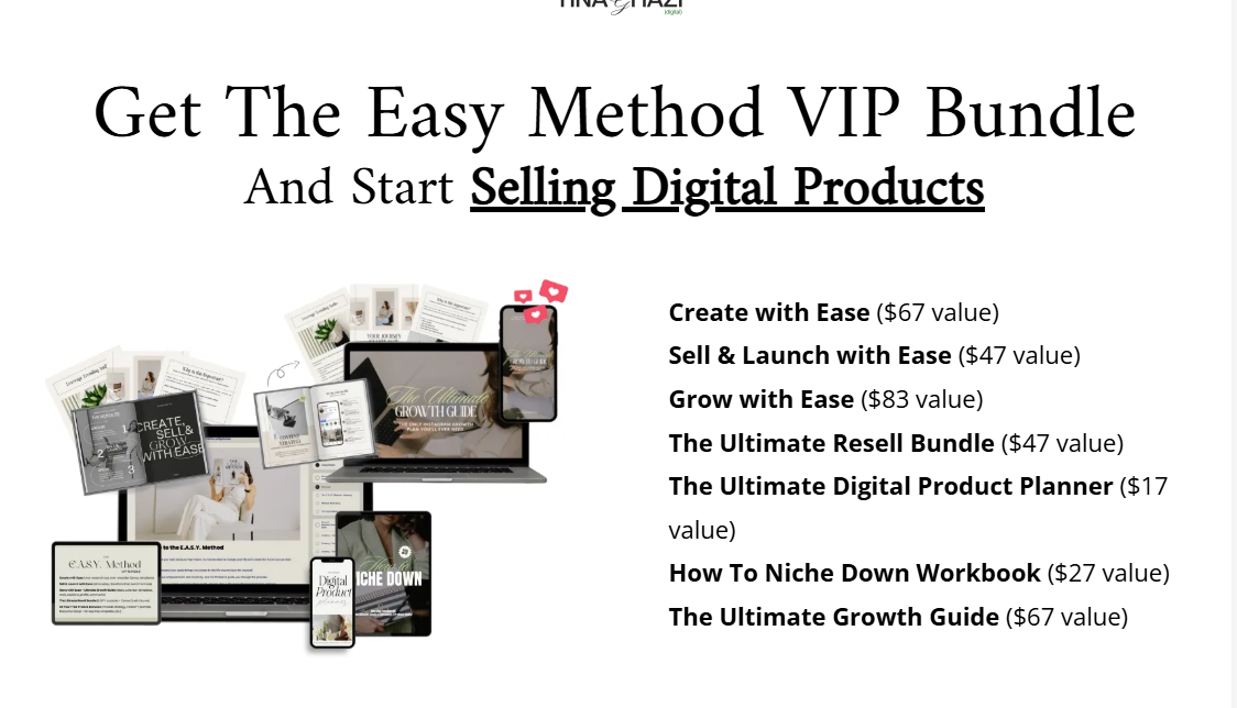tina-ghazi-easy-method-vip-bundle-digital-product-business-course