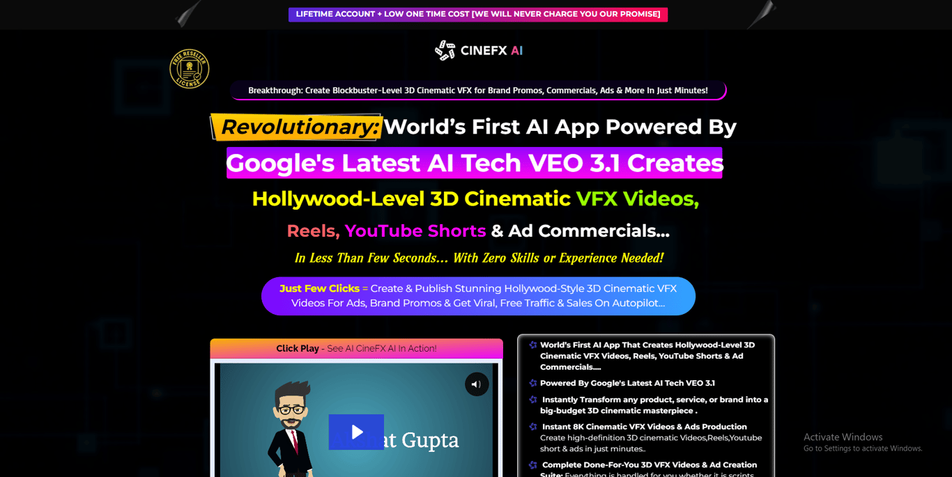 CineFX AI homepage
