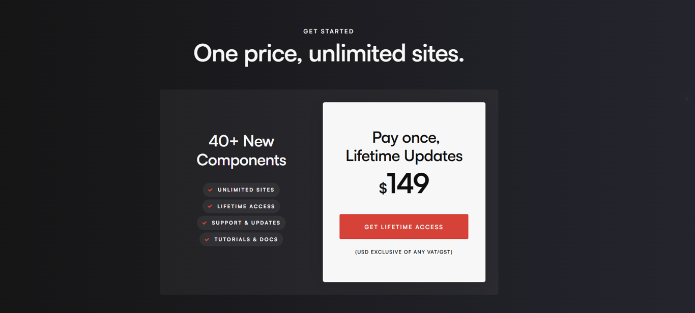 Pricing table for OxyExtras license