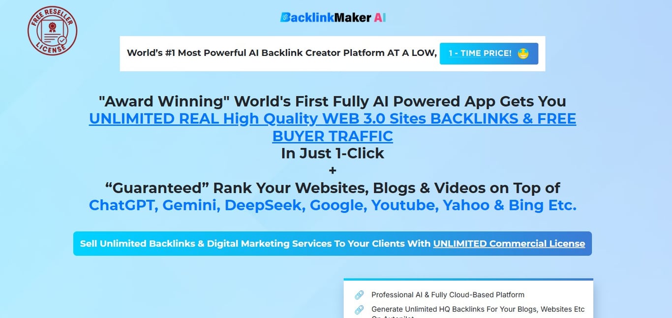 BacklinkMaker AI Homepage