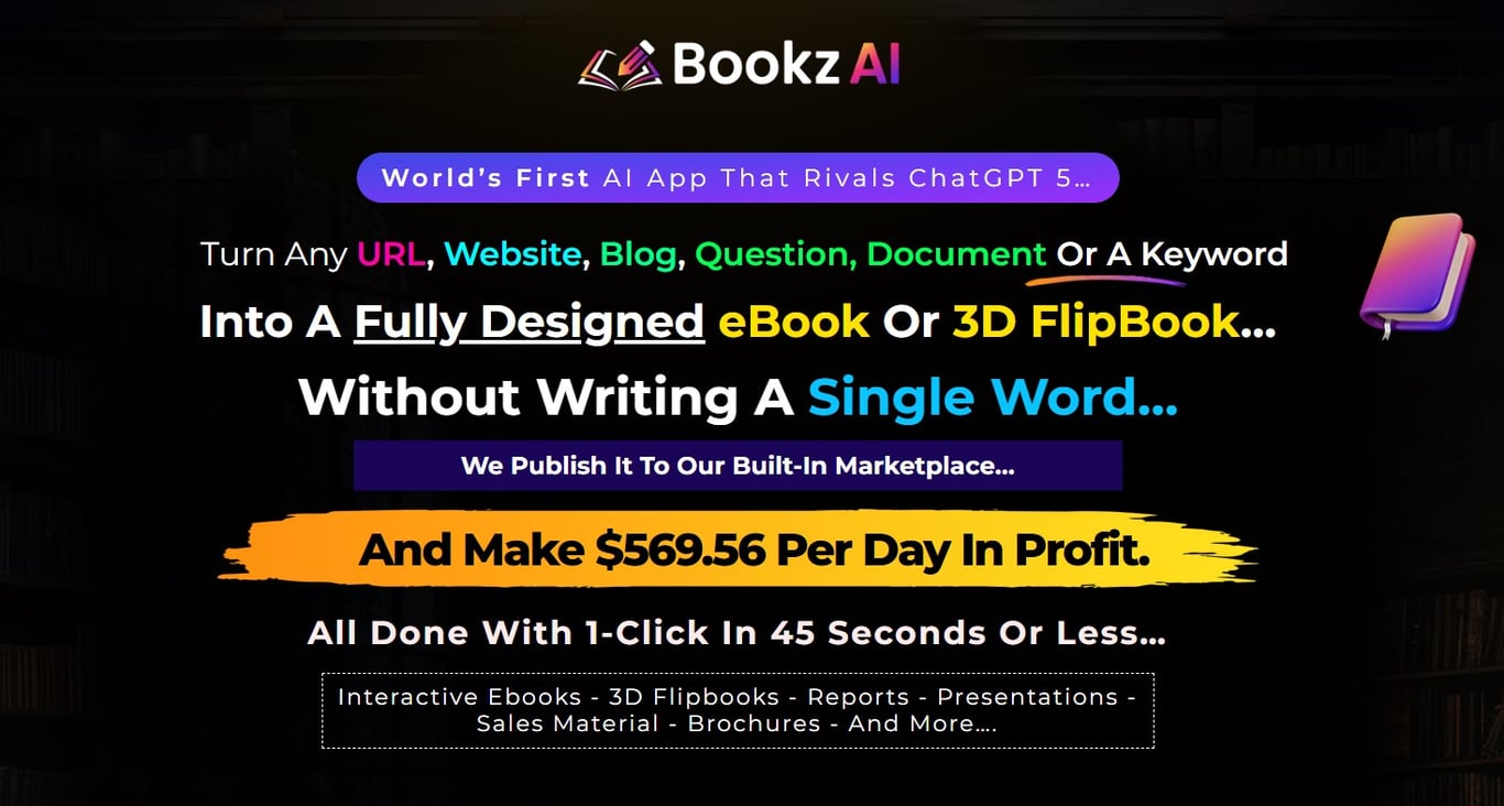 Bookz AI Homepage