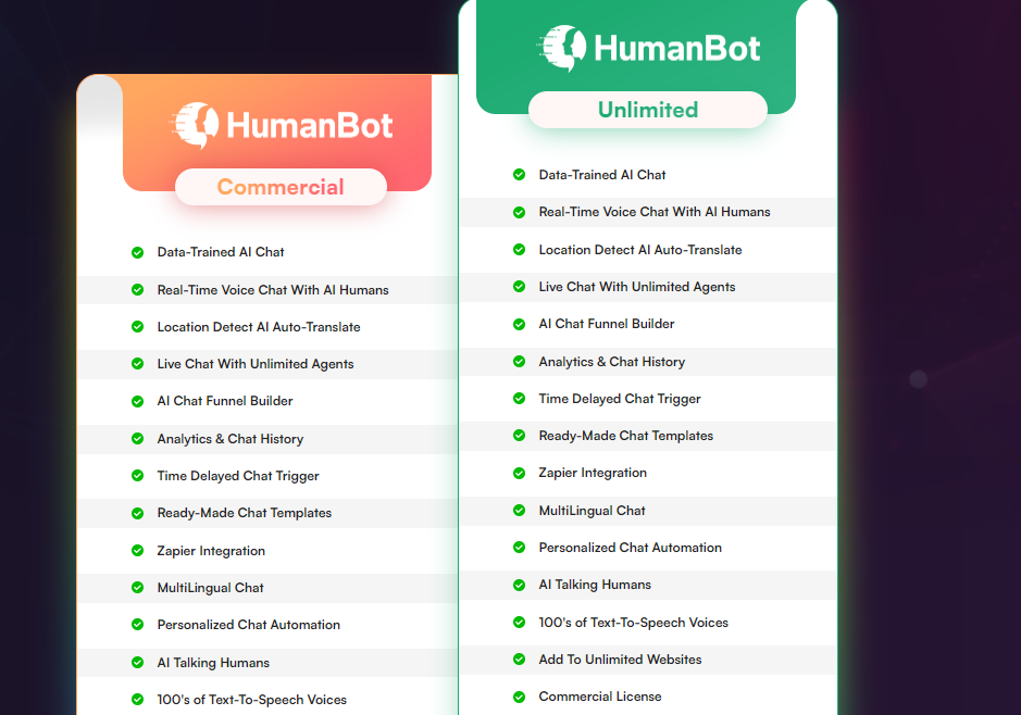 HumanBot pricing 