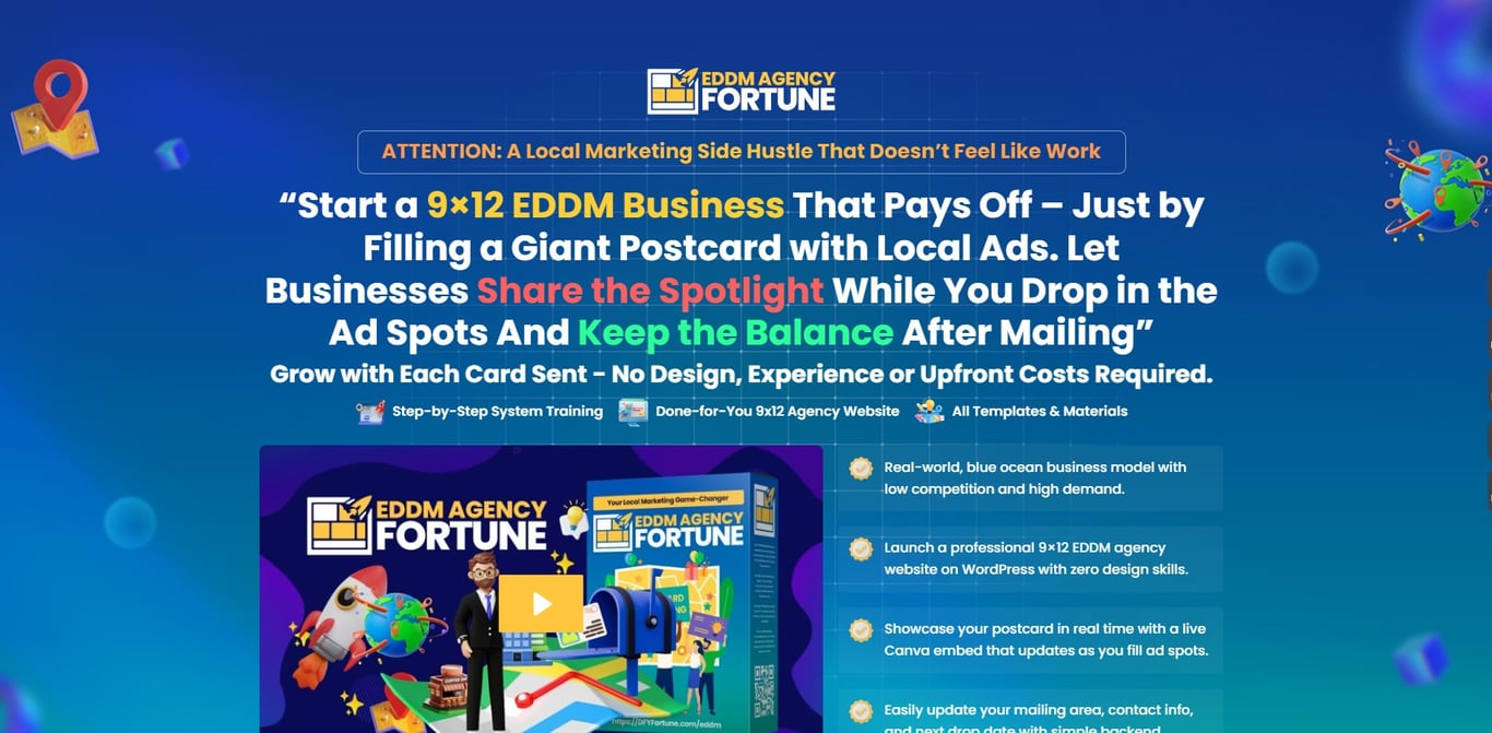  Screenshot of the done-for-you 9x12 agency website provided by EDDM Agency Fortune